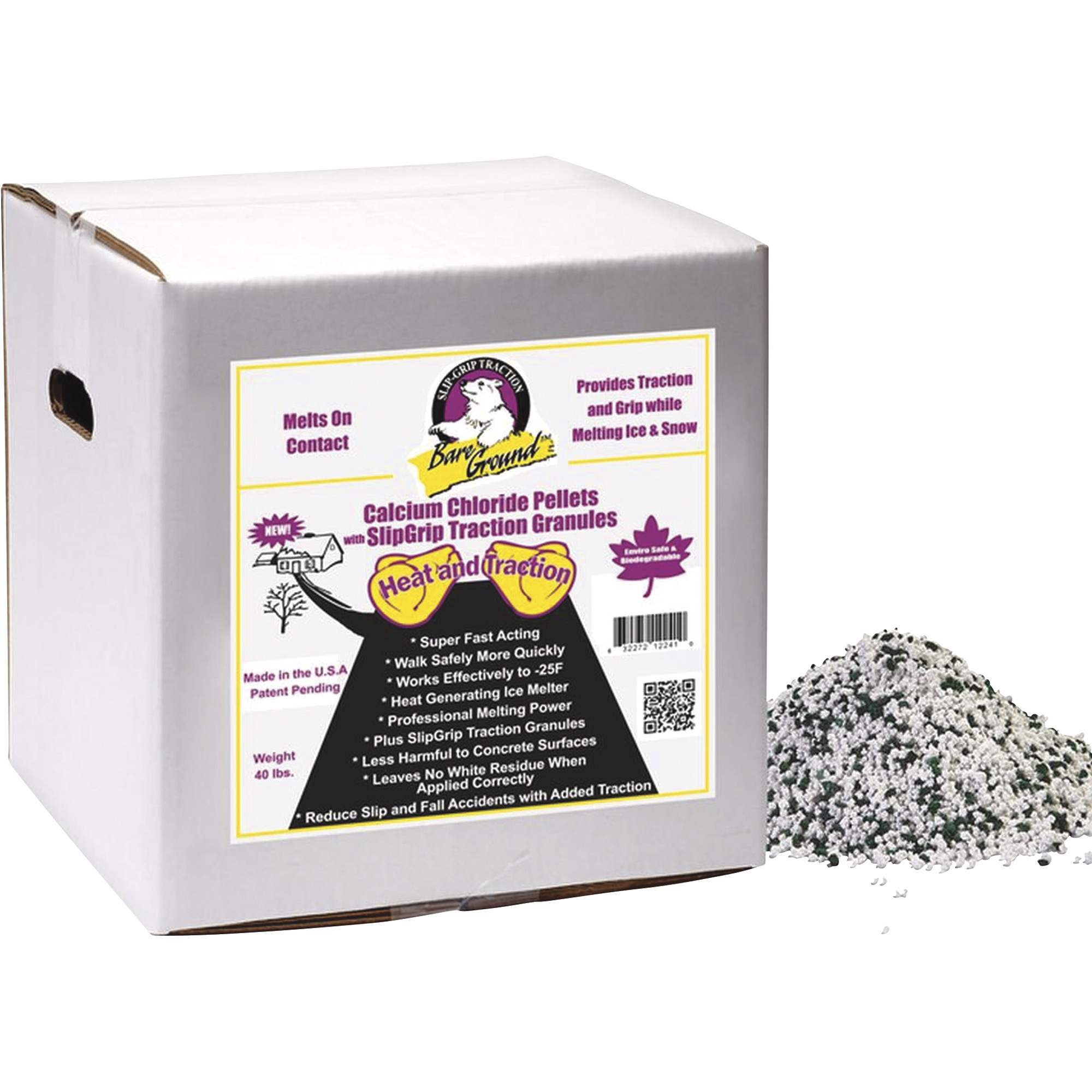 Bare Ground All-Surface Calcium Chloride Pellets, 40 Lbs., Model# CCPSG-40